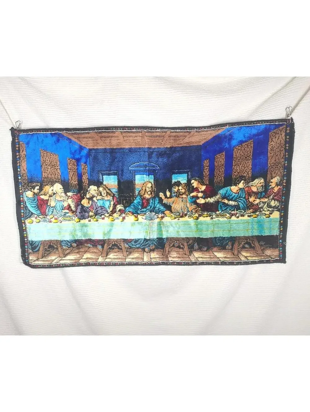 Vtg Velvet Tapestry Cotton Wall Art 39x20